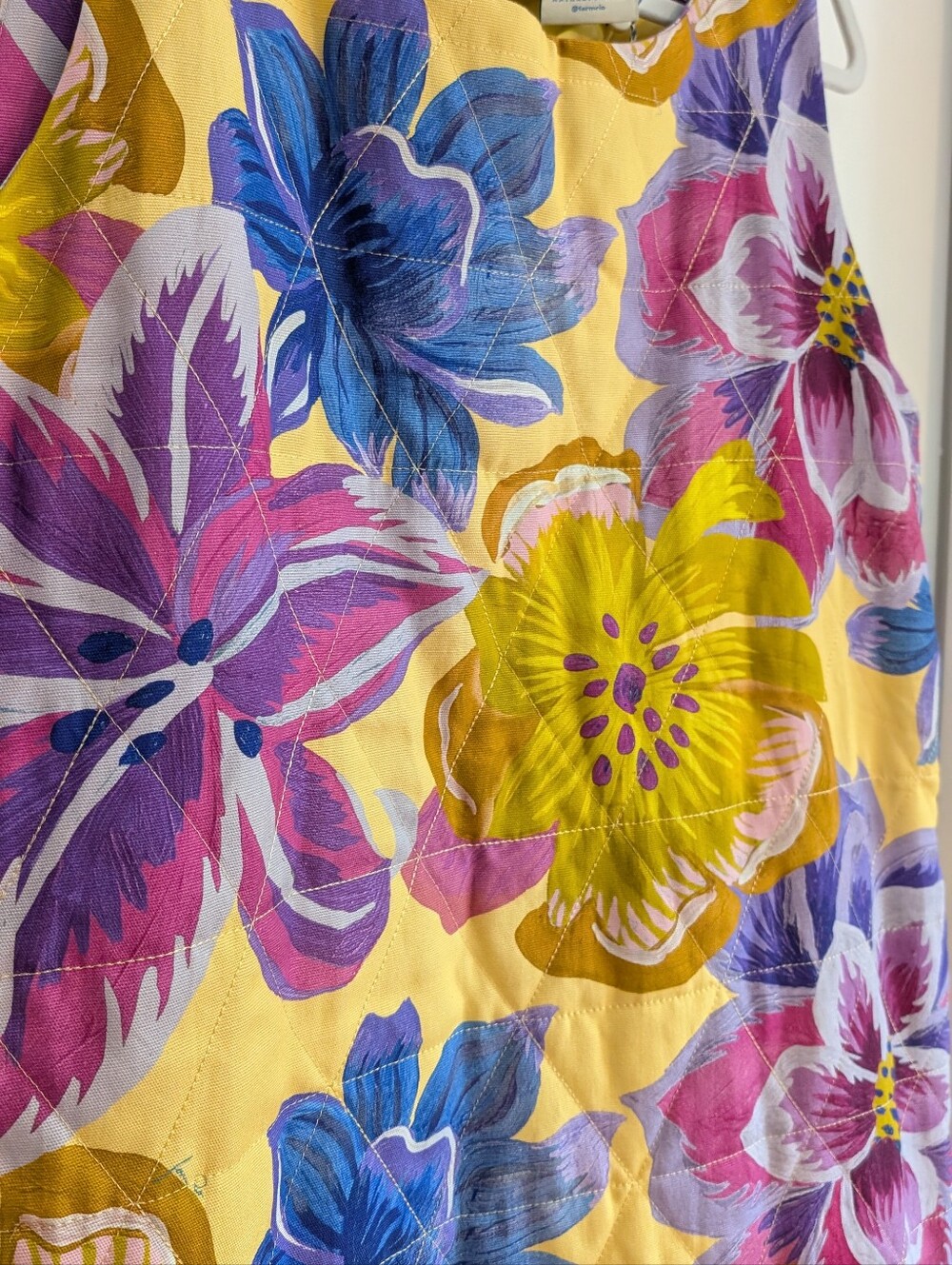 NWT Farm Rio Floral Sleeveless Quilted Shift Mini Dress With Pockets- XL - Picture 3 of 8